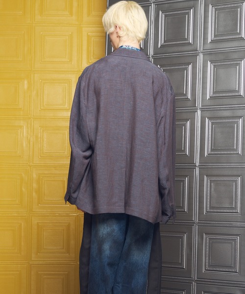 MAISON SPECIAL(メゾンスペシャル)の「《UNISEX》Mix Linen Prime-Over-Over Semi-double Tailored Jacket/ミックスリネンプライムオーバーセミダブルテーラードジャケット【MAISON SPECIAL/メゾンスペシャル】■セットアップ対応■(テーラードジャケット・メンズ・ベージュ/ブルー/ブラック・0/2/1)」の7枚目の写真
