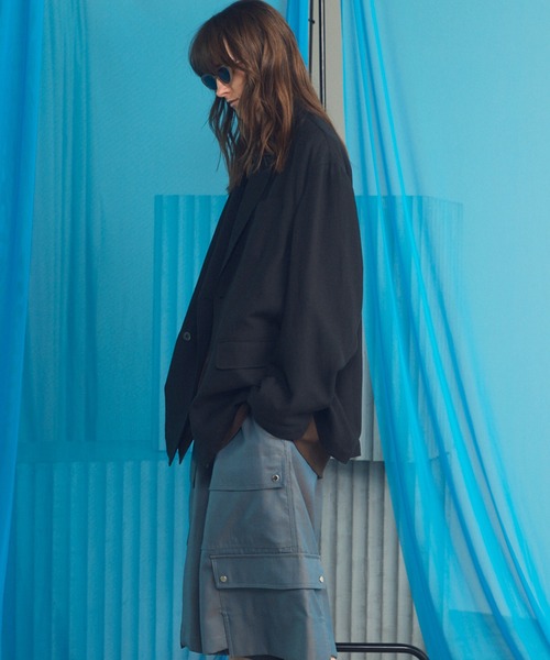 MAISON SPECIAL(メゾンスペシャル)の「《UNISEX》Mix Linen Prime-Over-Over Semi-double Tailored Jacket/ミックスリネンプライムオーバーセミダブルテーラードジャケット【MAISON SPECIAL/メゾンスペシャル】■セットアップ対応■(テーラードジャケット・メンズ・ベージュ/ブルー/ブラック・0/2/1)」の12枚目の写真