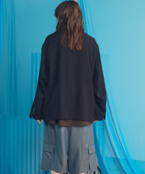 MAISON SPECIAL(メゾンスペシャル)の「《UNISEX》Mix Linen Prime-Over-Over Semi-double Tailored Jacket/ミックスリネンプライムオーバーセミダブルテーラードジャケット【MAISON SPECIAL/メゾンスペシャル】■セットアップ対応■(テーラードジャケット・メンズ・ベージュ/ブルー/ブラック・0/2/1)」の13枚目の写真