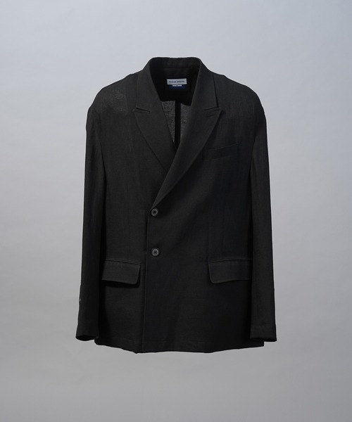 MAISON SPECIAL(メゾンスペシャル)の「《UNISEX》Mix Linen Prime-Over-Over Semi-double Tailored Jacket/ミックスリネンプライムオーバーセミダブルテーラードジャケット【MAISON SPECIAL/メゾンスペシャル】■セットアップ対応■(テーラードジャケット・メンズ・ベージュ/ブルー/ブラック・0/2/1)」の15枚目の写真