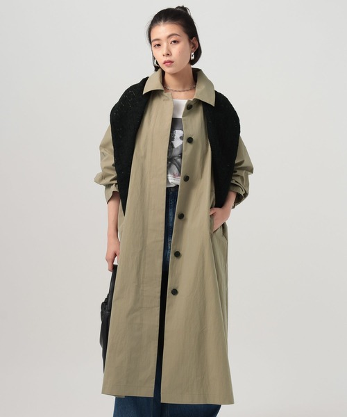 BAYFLOW（ベイフロー）の「ニットレース三角カーフ（バンダナ/スカーフ・レディース・ナチュラル/ブラック・FREE）」の12枚目の写真