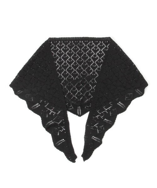 BAYFLOW（ベイフロー）の「ニットレース三角カーフ（バンダナ/スカーフ・レディース・ナチュラル/ブラック・FREE）」の15枚目の写真