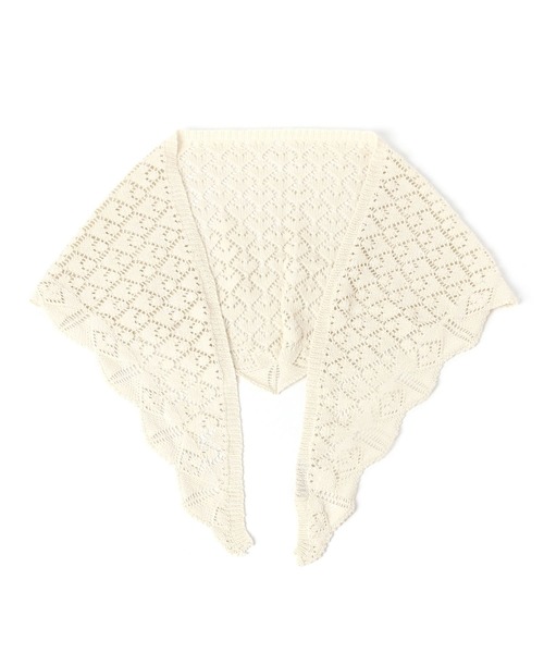 BAYFLOW（ベイフロー）の「ニットレース三角カーフ（バンダナ/スカーフ・レディース・ナチュラル/ブラック・FREE）」の16枚目の写真