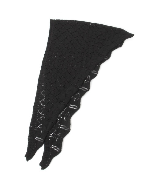 BAYFLOW（ベイフロー）の「ニットレース三角カーフ（バンダナ/スカーフ・レディース・ナチュラル/ブラック・FREE）」の17枚目の写真