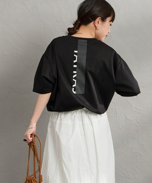 TATRAS（タトラス）の「[TATRAS/タトラス] ORESTE バーティカルロゴ バックプリントTシャツ（Tシャツ/カットソー・レディース・ホワイト/ブラック・1/2/3）」の4枚目の写真