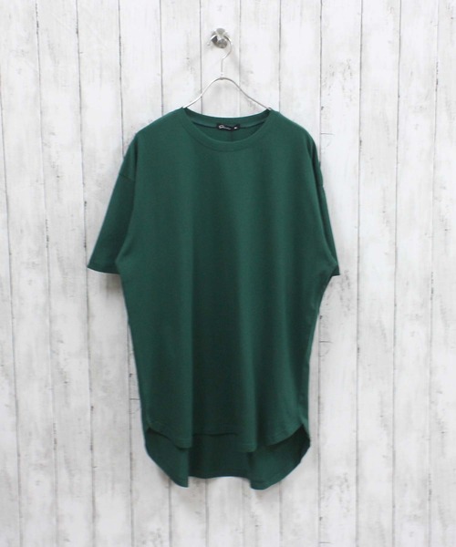 SHISKY(シスキー)の「無地 ラウンドヘム オーバーサイズ Tシャツ(Tシャツ/カットソー・メンズ・ベージュ/チャコール/オフホワイト/杢グレー/ダークグリーン/ブラック・M/L/XL)」の19枚目の写真