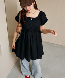 PUBLUX（パブリュクス）の「MARY QUANT × PUBLUX/マリークワント 2WAY バルーン袖 バックギャザー ミニワンピース(スクエアネック・オフショルダー)　限定展開（ワンピース）」