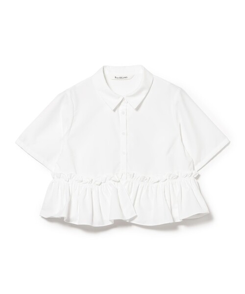Ray BEAMS(レイビームス)の「裾フリル ショート シャツ(シャツ/ブラウス・レディース・シルバー/ホワイト・ONE SIZE)」の11枚目の写真