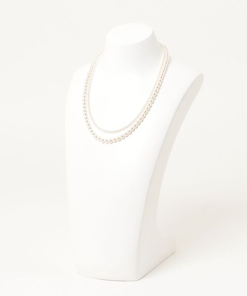 LAULEN(ローレン)の「double pearl short necklace /2連パールマグネットショートネックレス(ネックレス・レディース・アイボリー・FREE)」の2枚目の写真