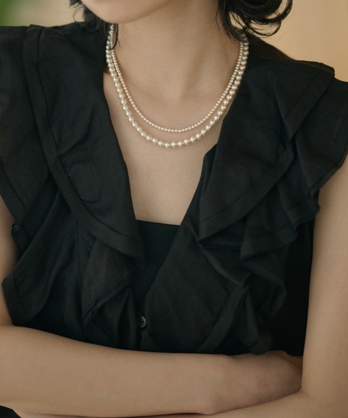 LAULEN(ローレン)の「double pearl short necklace /2連パールマグネットショートネックレス(ネックレス・レディース・アイボリー・FREE)」の14枚目の写真