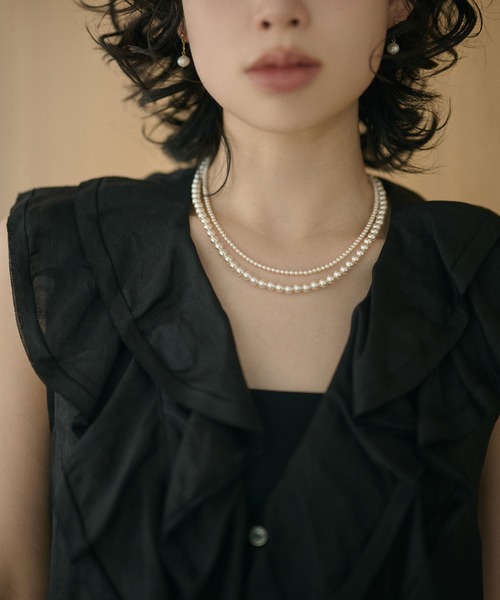 LAULEN(ローレン)の「double pearl short necklace /2連パールマグネットショートネックレス(ネックレス・レディース・アイボリー・FREE)」の12枚目の写真