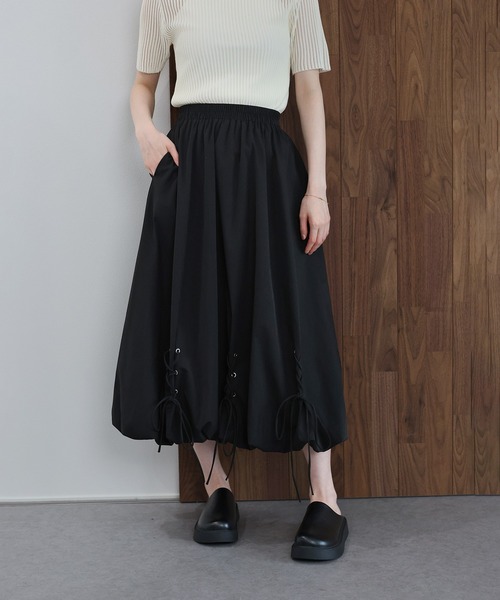 J by blue（ジェイバイブルー）の「レースアップバルーンスカート（スカート・レディース・ホワイト/ブラック・MEDIUM）」の14枚目の写真