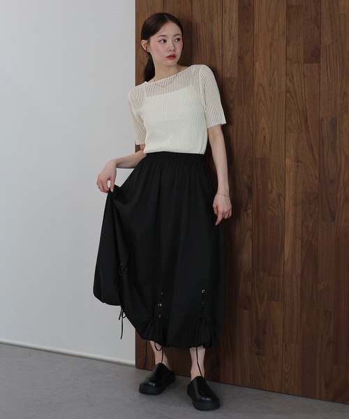 J by blue（ジェイバイブルー）の「レースアップバルーンスカート（スカート・レディース・ホワイト/ブラック・MEDIUM）」の19枚目の写真