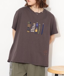 EMAGO ネコの文房具刺繍T 半袖