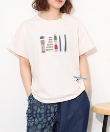 EMAGO ネコの文房具刺繍T 半袖