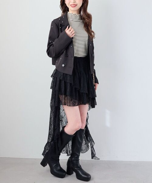 MAJESTIC LEGON(マジェスティックレゴン)の「キラメキショートジャケット(その他アウター・レディース・ブラック/グレー系その他/グレー・MEDIUM)」の14枚目の写真
