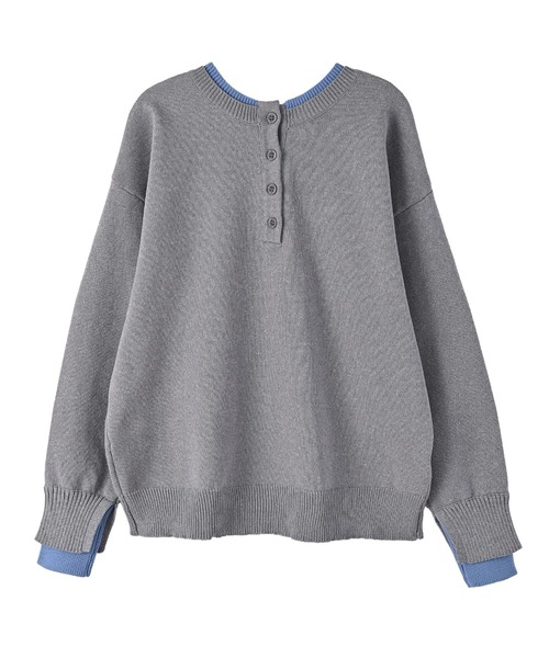 STYLE DELI(スタイルデリ)の「【BLK001】配色前後2wayプルオーバー(ニット/セーター・レディース・チャコールグレー/グレー・FREE)」の17枚目の写真