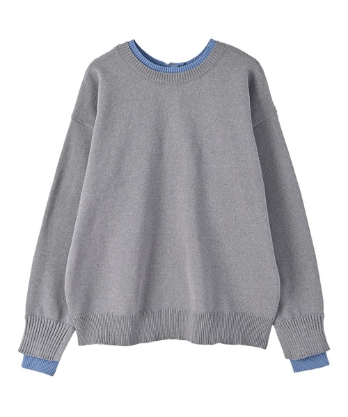 STYLE DELI(スタイルデリ)の「【BLK001】配色前後2wayプルオーバー(ニット/セーター・レディース・チャコールグレー/グレー・FREE)」の18枚目の写真
