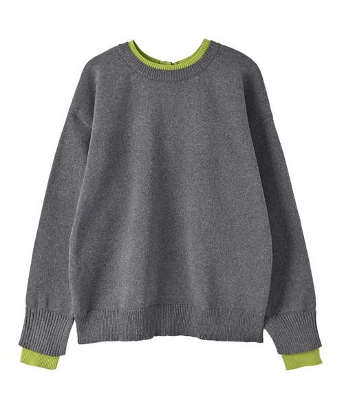 STYLE DELI(スタイルデリ)の「【BLK001】配色前後2wayプルオーバー(ニット/セーター・レディース・チャコールグレー/グレー・FREE)」の19枚目の写真