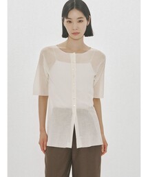 MIDIUMISOLID for Ladies リブクルーネックカーディガン
