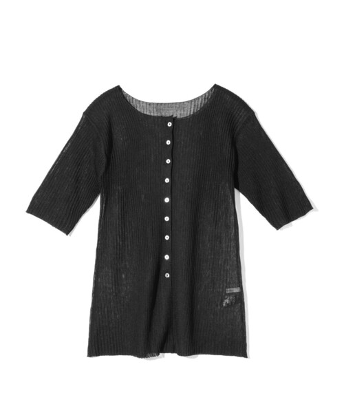 MIDIUMISOLID(ミディウミソリッド)の「MIDIUMISOLID for Ladies リブクルーネックカーディガン(カーディガン/ボレロ・レディース・ライトグレー/ブラック/アイボリー・FREE)」の6枚目の写真