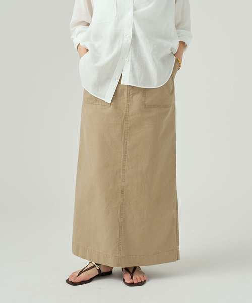 VERMEIL par iena(ヴェルメイユパーイエナ)の「upper hights アッパーハイツ THE SANDY 144A34302(スカート・レディース・ベージュ系その他/ネイビー・SMALL/X-SMALL)」の1枚目の写真