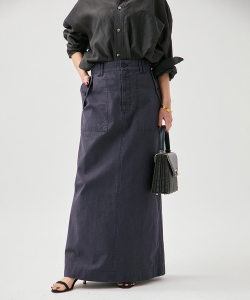 VERMEIL par iena(ヴェルメイユパーイエナ)の「upper hights アッパーハイツ THE SANDY 144A34302(スカート・レディース・ベージュ系その他/ネイビー・SMALL/X-SMALL)」の2枚目の写真