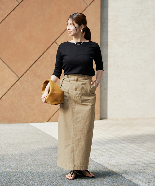 VERMEIL par iena(ヴェルメイユパーイエナ)の「upper hights アッパーハイツ THE SANDY 144A34302(スカート・レディース・ベージュ系その他/ネイビー・SMALL/X-SMALL)」の15枚目の写真
