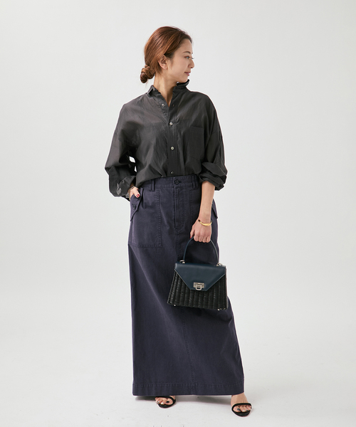 VERMEIL par iena(ヴェルメイユパーイエナ)の「upper hights アッパーハイツ THE SANDY 144A34302(スカート・レディース・ベージュ系その他/ネイビー・SMALL/X-SMALL)」の5枚目の写真