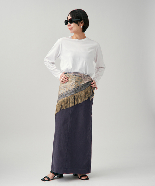 VERMEIL par iena(ヴェルメイユパーイエナ)の「upper hights アッパーハイツ THE SANDY 144A34302(スカート・レディース・ベージュ系その他/ネイビー・SMALL/X-SMALL)」の10枚目の写真