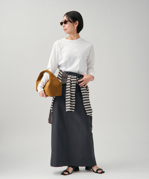 VERMEIL par iena(ヴェルメイユパーイエナ)の「upper hights アッパーハイツ THE SANDY 144A34302(スカート・レディース・ベージュ系その他/ネイビー・SMALL/X-SMALL)」の12枚目の写真