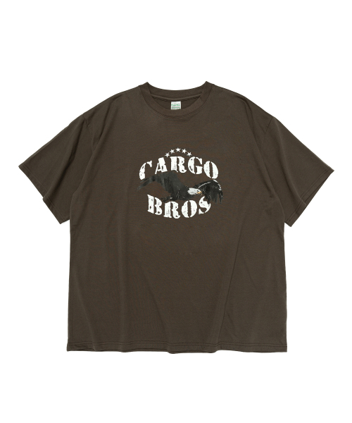 CARGOBROS(カーゴブロス)の「(ビッグサイズ) アメリカンビンテージイーグル半袖Tシャツ (カーキ)(Tシャツ/カットソー・メンズ・その他・FREE)」の1枚目の写真