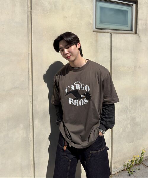 CARGOBROS(カーゴブロス)の「(ビッグサイズ) アメリカンビンテージイーグル半袖Tシャツ (カーキ)(Tシャツ/カットソー・メンズ・その他・FREE)」の7枚目の写真