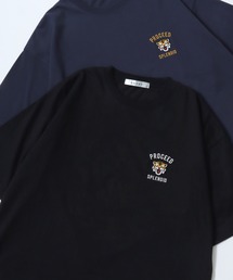 Lazar 別注 Animal Embroidery Tee/オーバーサイズ アニマル柄 ネコ トラ イヌ カレッジ ワンポイント刺繍 半袖Tシャツ/レディース メンズ