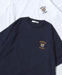 Lazar 別注 Animal Embroidery Tee/オーバーサイズ アニマル柄 ネコ トラ イヌ カレッジ ワンポイント刺繍 半袖Tシャツ/レディース メンズ