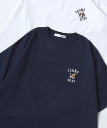 Lazar 別注 Animal Embroidery Tee/オーバーサイズ アニマル柄 ネコ トラ イヌ カレッジ ワンポイント刺繍 半袖Tシャツ/レディース メンズ