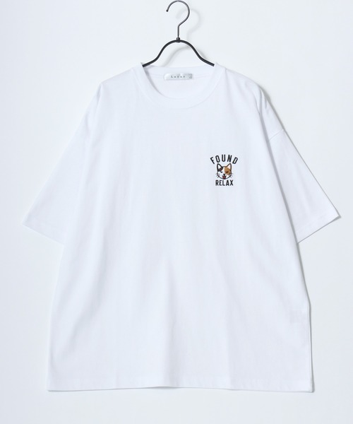 Lazar（ラザル）の「Lazar 別注 Animal Embroidery Tee/オーバーサイズ アニマル柄 ネコ トラ イヌ カレッジ ワンポイント刺繍 半袖Tシャツ/レディース メンズ（Tシャツ/カットソー・レディース・ホワイト系その他2/ブラック系その他/ブラック/ホワイト系その他/ホワイト/ブルー系その他2/ブラック系その他2/ブルー系その他/ネイビー・M/LL/L）」の19枚目の写真