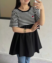 prose verse | ハート刺繍ペプラムTシャツ(Tシャツ/カットソー)