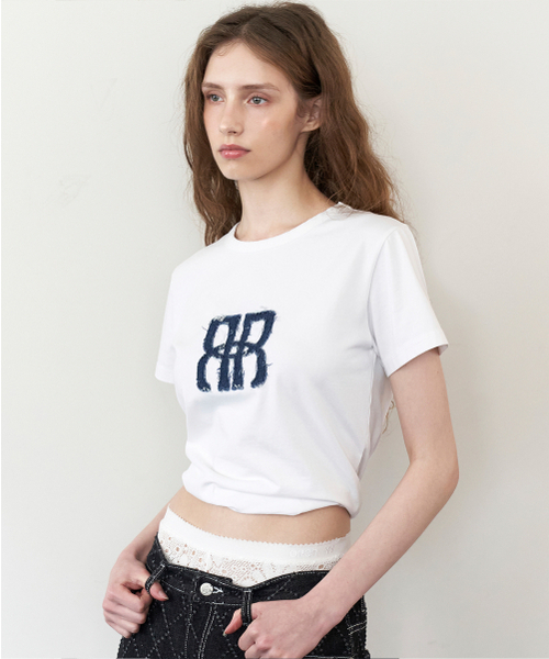 ROCKCAKE(ロックケーキ)の「Square Logo Denim Top - White(Tシャツ/カットソー・レディース・その他・SMALL)」の2枚目の写真