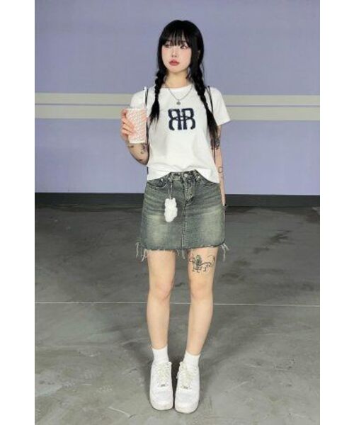 ROCKCAKE(ロックケーキ)の「Square Logo Denim Top - White(Tシャツ/カットソー・レディース・その他・SMALL)」の11枚目の写真
