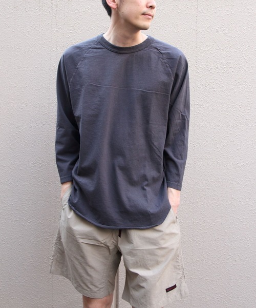 WALLA WALLA SPORT(ワラワラスポーツ)の「WALLA WALLA SPORTS/ワラワラスポーツ 3/4 ベースボールTEE ソリッド 3/4 BASEBALL TEE SOLID(Tシャツ/カットソー・メンズ・アイボリー/ホワイト/スミクロ・L/XL/XXL)」の3枚目の写真