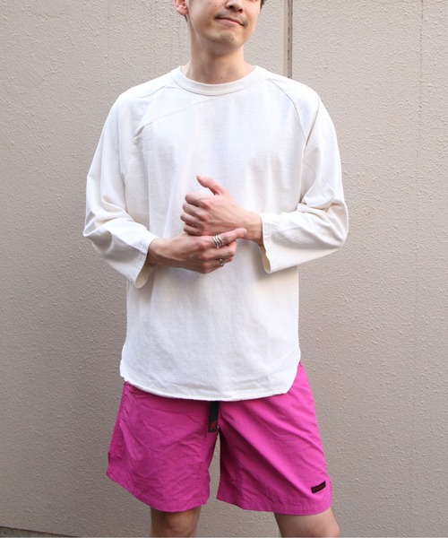 WALLA WALLA SPORT(ワラワラスポーツ)の「WALLA WALLA SPORTS/ワラワラスポーツ 3/4 ベースボールTEE ソリッド 3/4 BASEBALL TEE SOLID(Tシャツ/カットソー・メンズ・アイボリー/ホワイト/スミクロ・L/XL/XXL)」の1枚目の写真