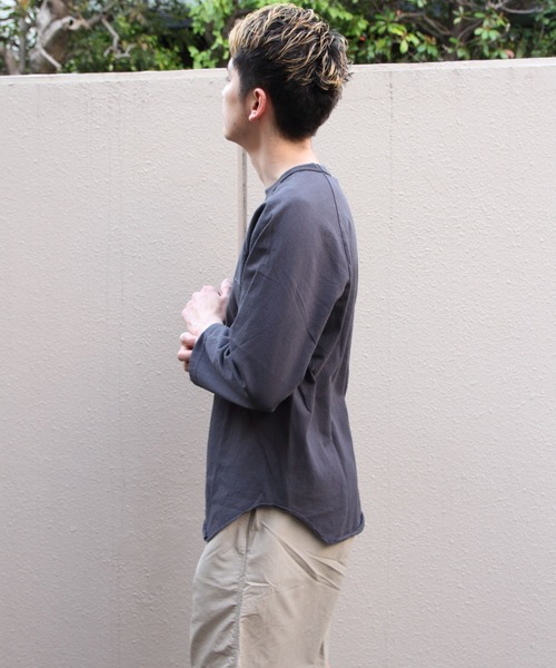 WALLA WALLA SPORT(ワラワラスポーツ)の「WALLA WALLA SPORTS/ワラワラスポーツ 3/4 ベースボールTEE ソリッド 3/4 BASEBALL TEE SOLID(Tシャツ/カットソー・メンズ・アイボリー/ホワイト/スミクロ・L/XL/XXL)」の8枚目の写真