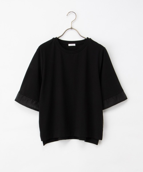 Honeys(ハニーズ)の「【ハニさら・接触冷感・UVカット】シアー切替トップス(Tシャツ/カットソー・レディース・オレンジ/モカ/アイボリー/ブラック/ブルー・L/LL/M/S)」の22枚目の写真