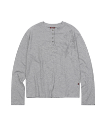 Cross Slub Henley Neck Gray