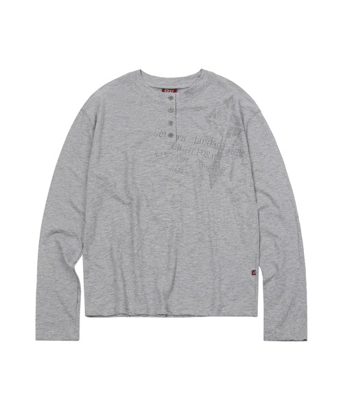 S'EST(エスイーエスティー)の「Cross Slub Henley Neck Gray(Tシャツ/カットソー・メンズ・グレー・SMALL/MEDIUM)」の1枚目の写真