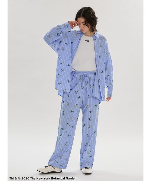 emmi(エミ)の「【emmi×NYBG】ストライプリラックスシャツ【セットアップ対応】(ルームウェア/パジャマ・レディース・ブルー/イエロー/ホワイト・F)」の18枚目の写真
