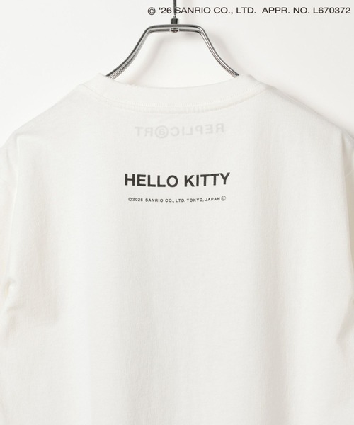 Andemiu(アンデミュウ)の「HELLO KITTY Ribbon T / REPRIC@RT669208(Tシャツ/カットソー・レディース・チャコールグレー/ホワイト・FREE)」の11枚目の写真