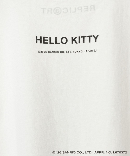 Andemiu(アンデミュウ)の「HELLO KITTY Ribbon T / REPRIC@RT669208(Tシャツ/カットソー・レディース・チャコールグレー/ホワイト・FREE)」の12枚目の写真