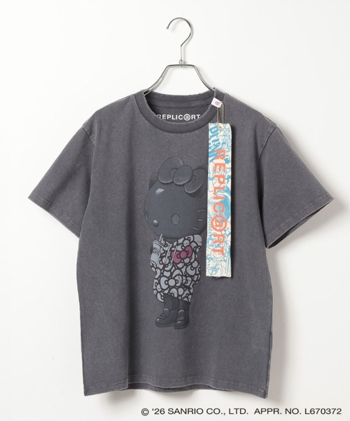Andemiu(アンデミュウ)の「HELLO KITTY Ribbon T / REPRIC@RT669208(Tシャツ/カットソー・レディース・チャコールグレー/ホワイト・FREE)」の14枚目の写真